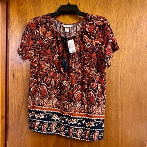 Christopher & Banks Blouse- Rust Shirt- Boho